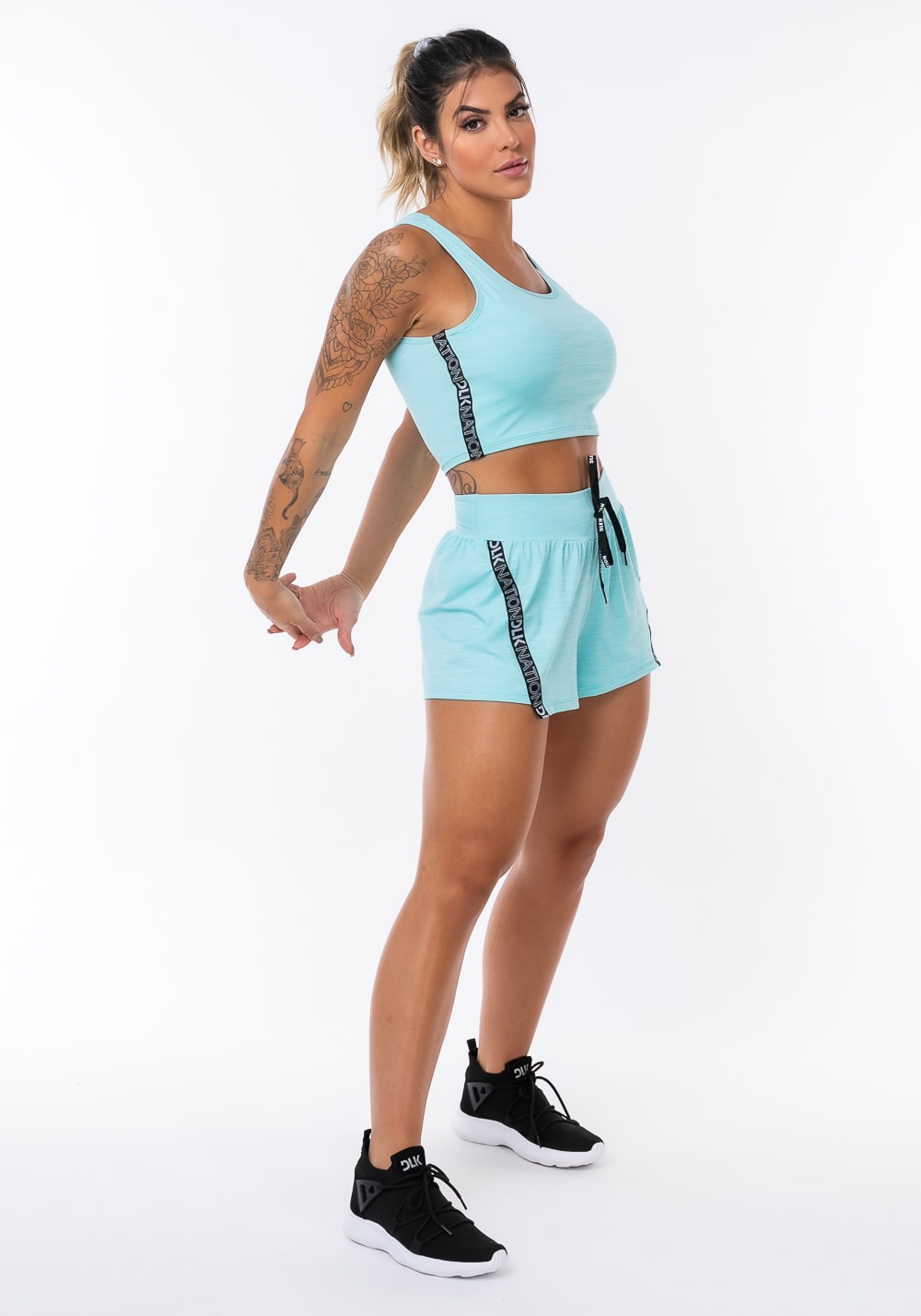 Short com detalhe frontal nation azul