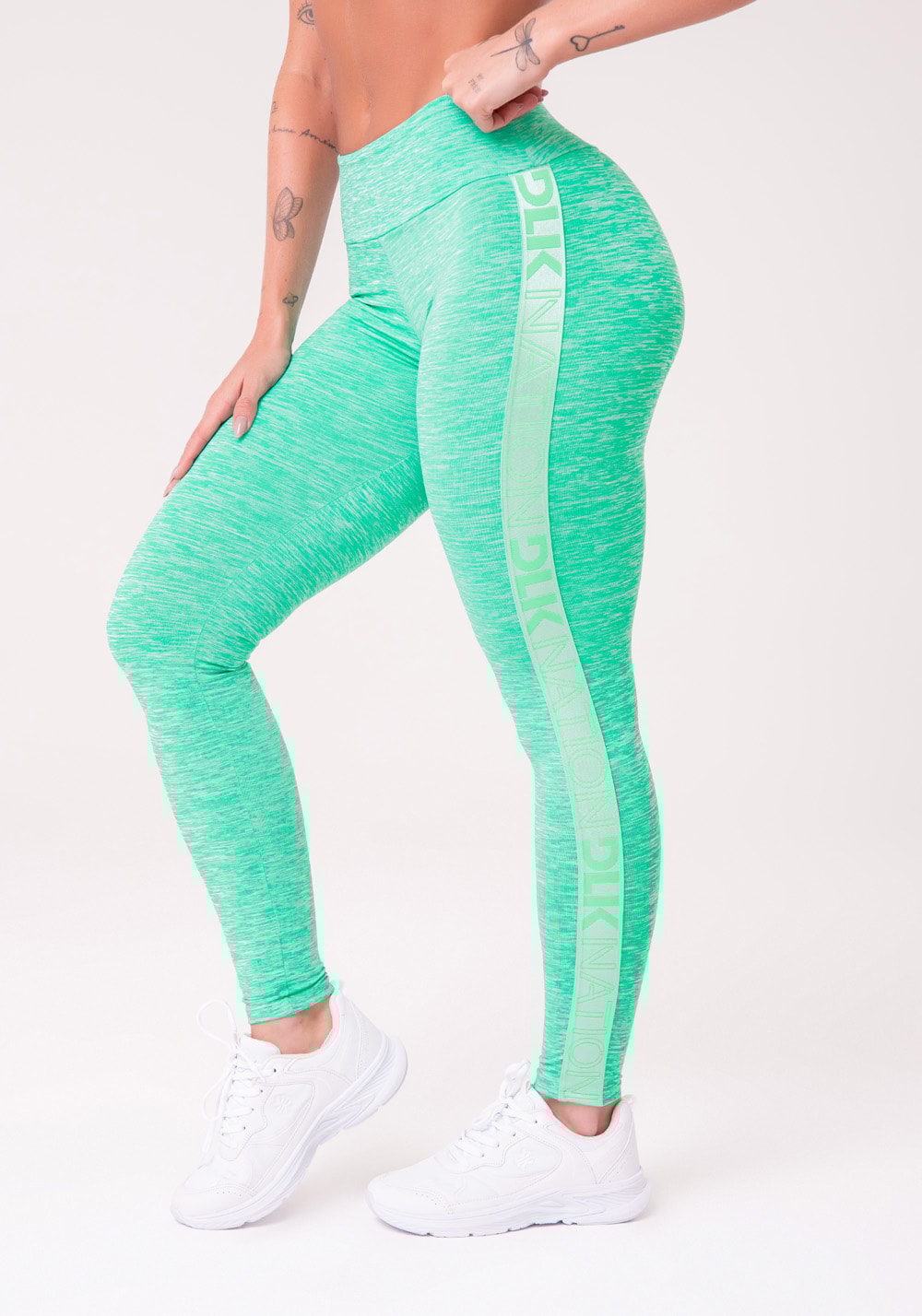 Calça legging nation com elástico na lateral verde