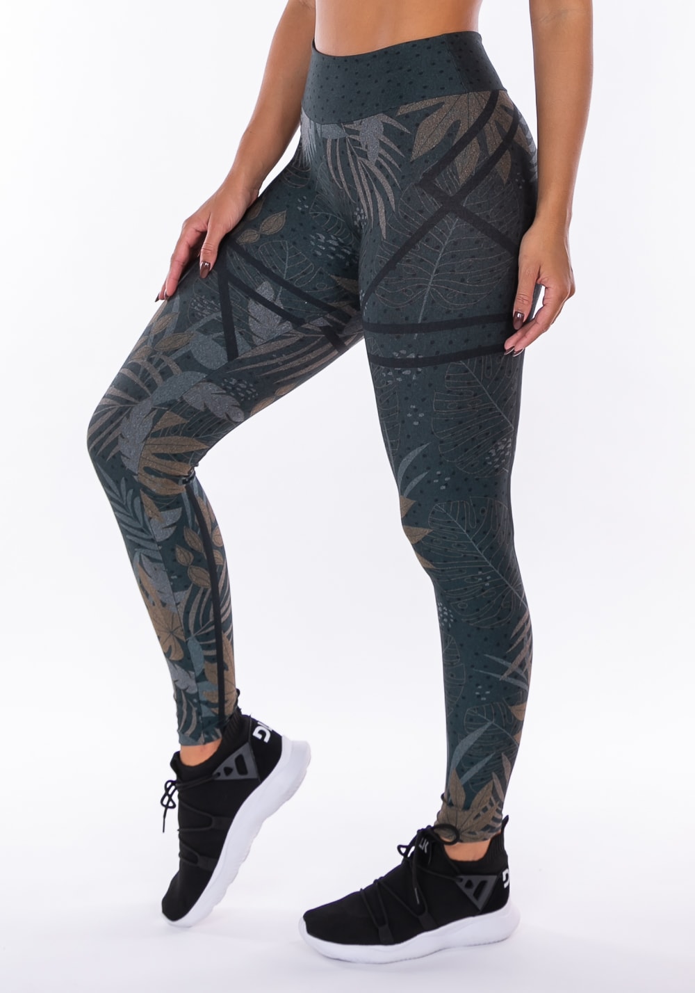 Calça legging sublimada printed flores coloridas