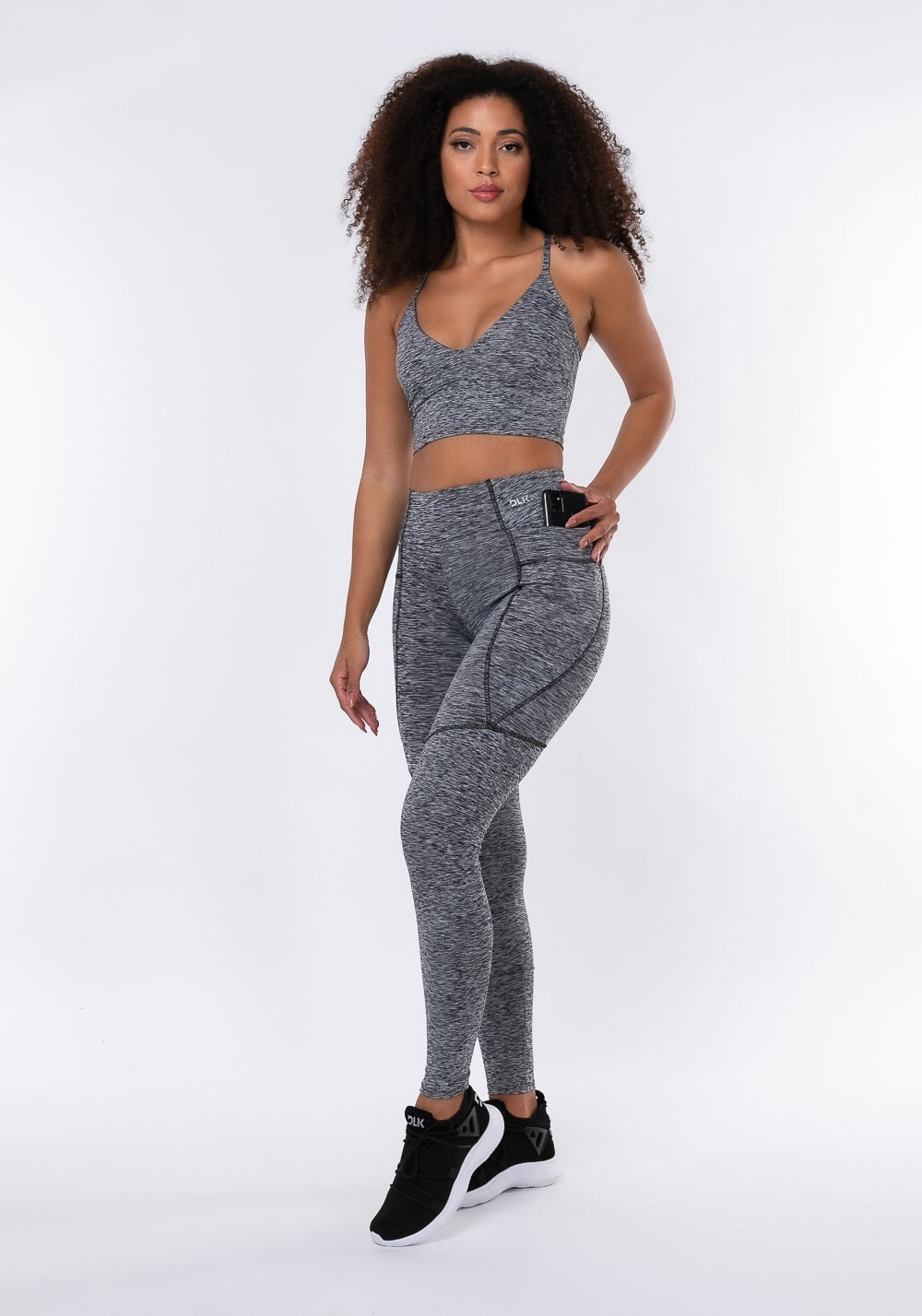 Calça legging nation com bolso lateral mescla