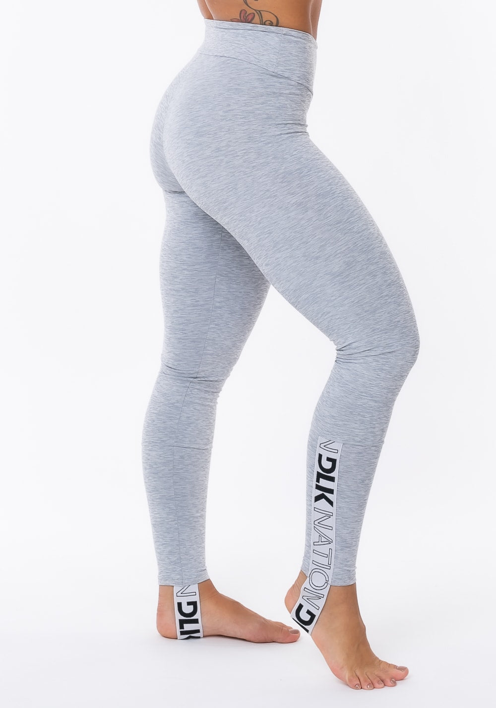Calça legging nation com elástico no pezinho cinza