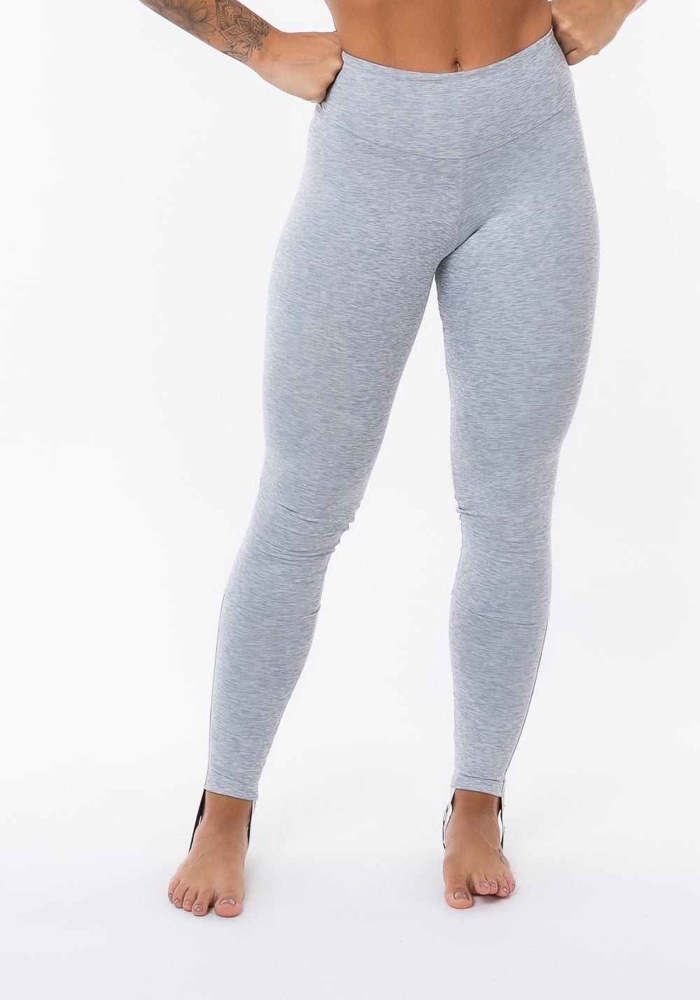 Calça legging nation com elástico no pezinho cinza