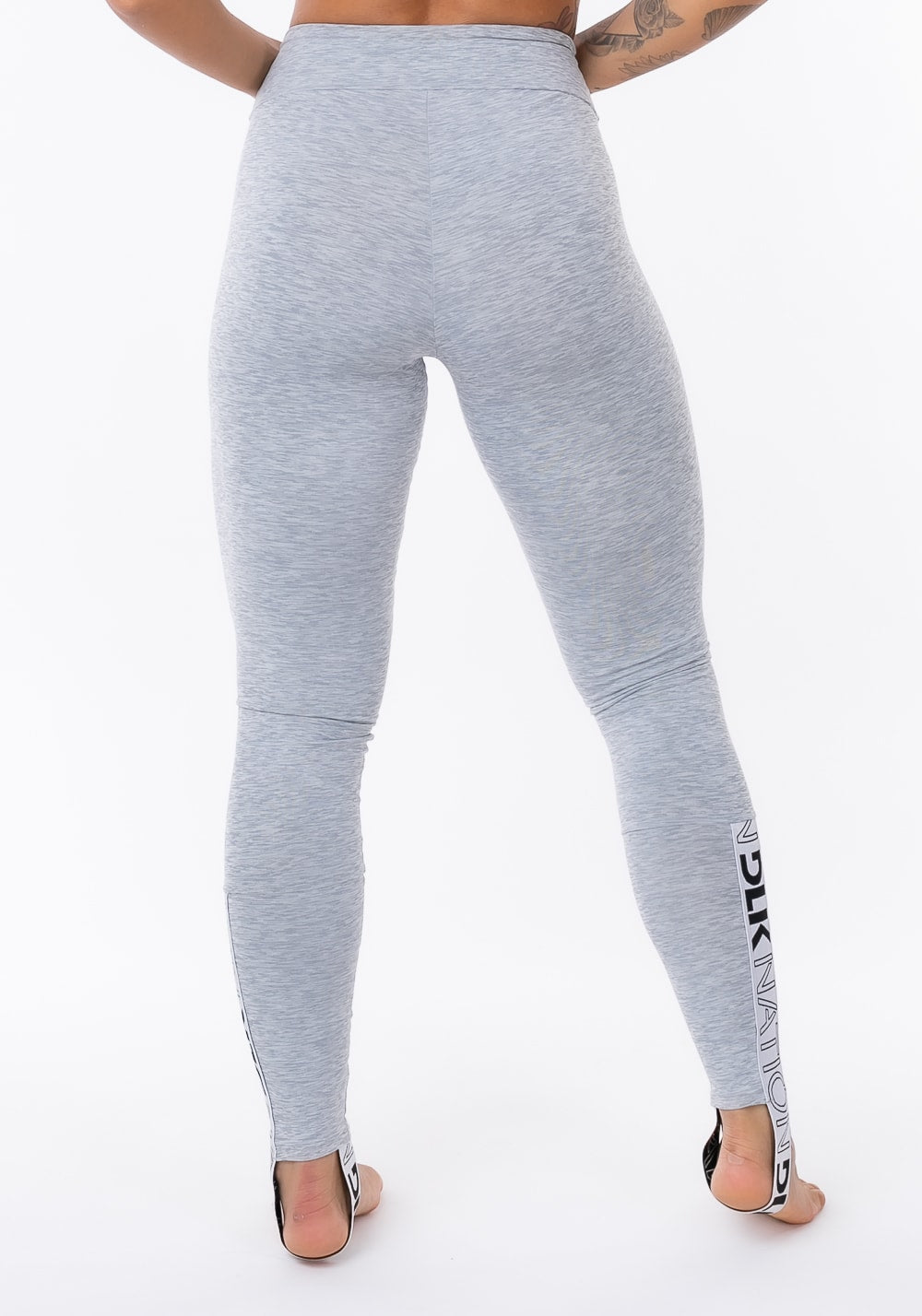 Calça legging nation com elástico no pezinho cinza