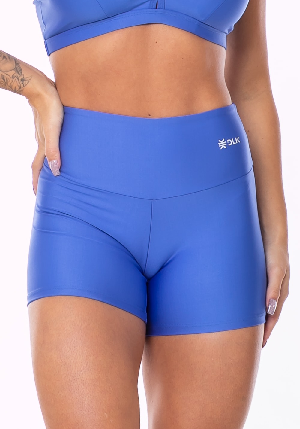 Short equilibrium azul com cós largo