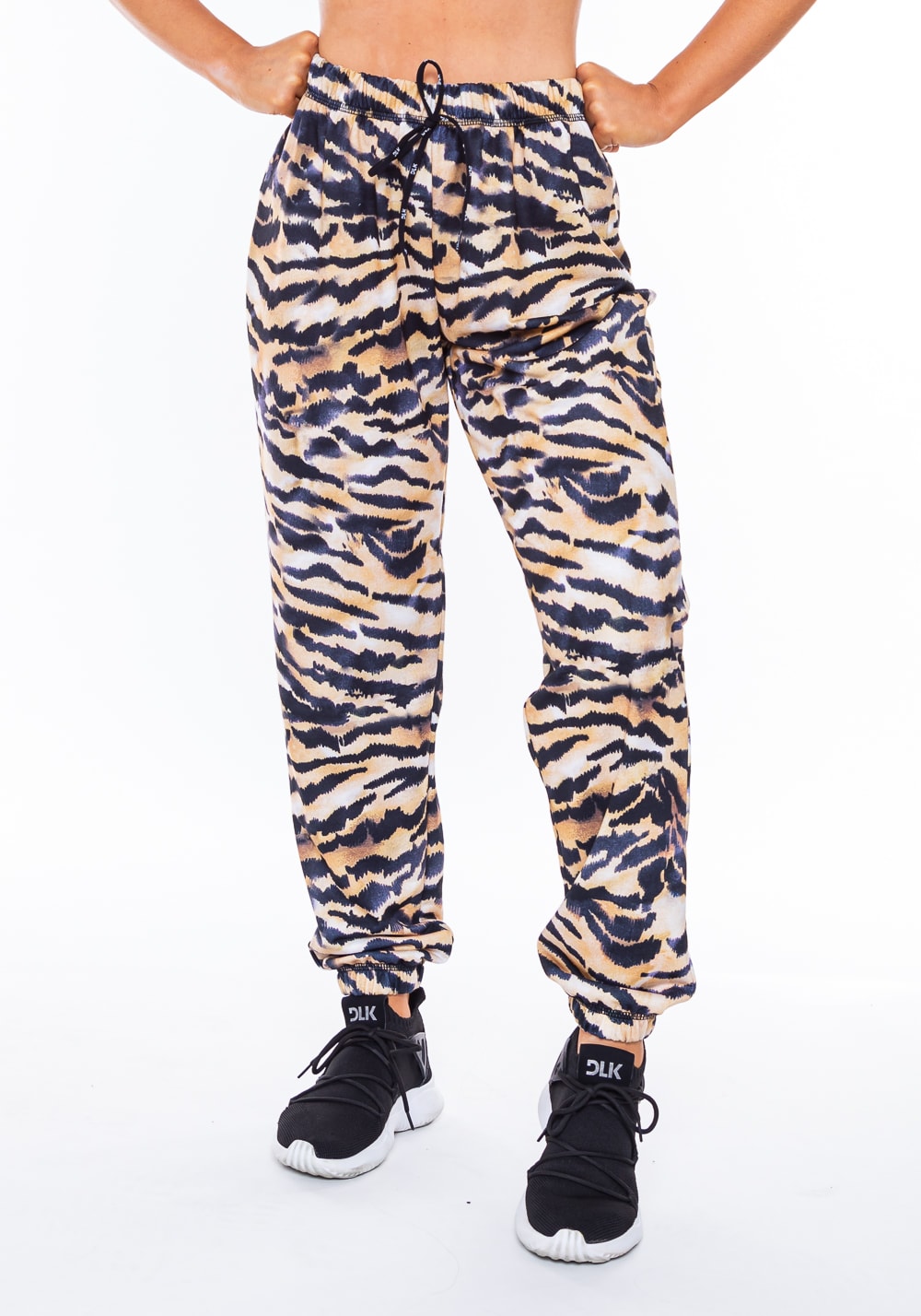 Calça moletinho jogging new way estampado tigrado
