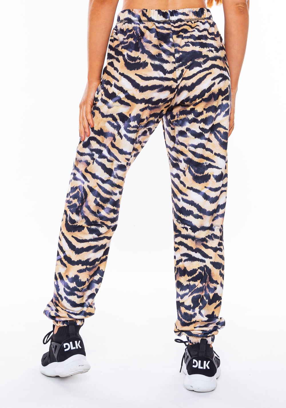 Calça moletinho jogging new way estampado tigrado