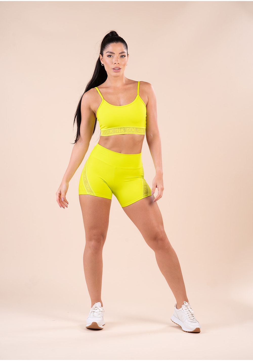 Short fitness feminino lima elástico vazado action