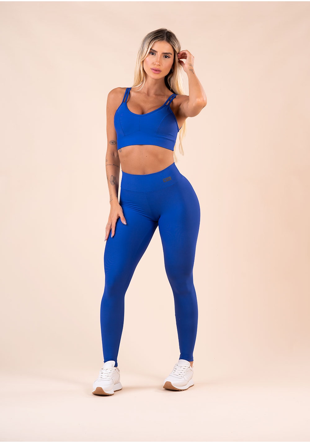 Legging fitness feminina azul action