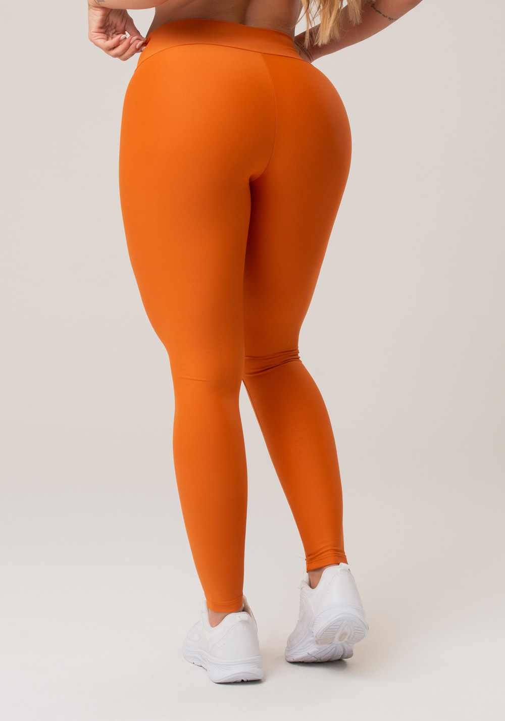 Legging fitness feminina laranja action