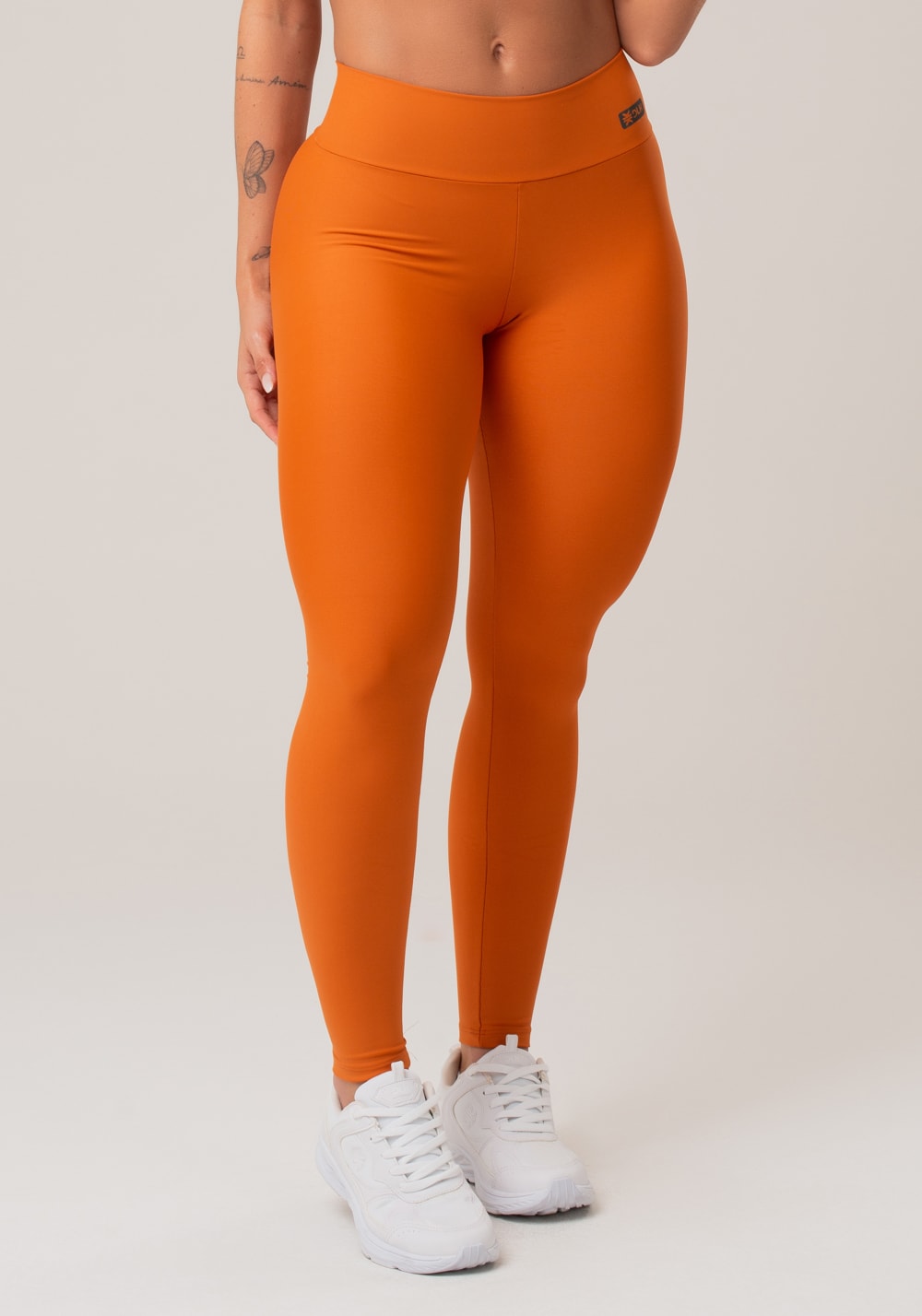 Legging fitness feminina laranja action