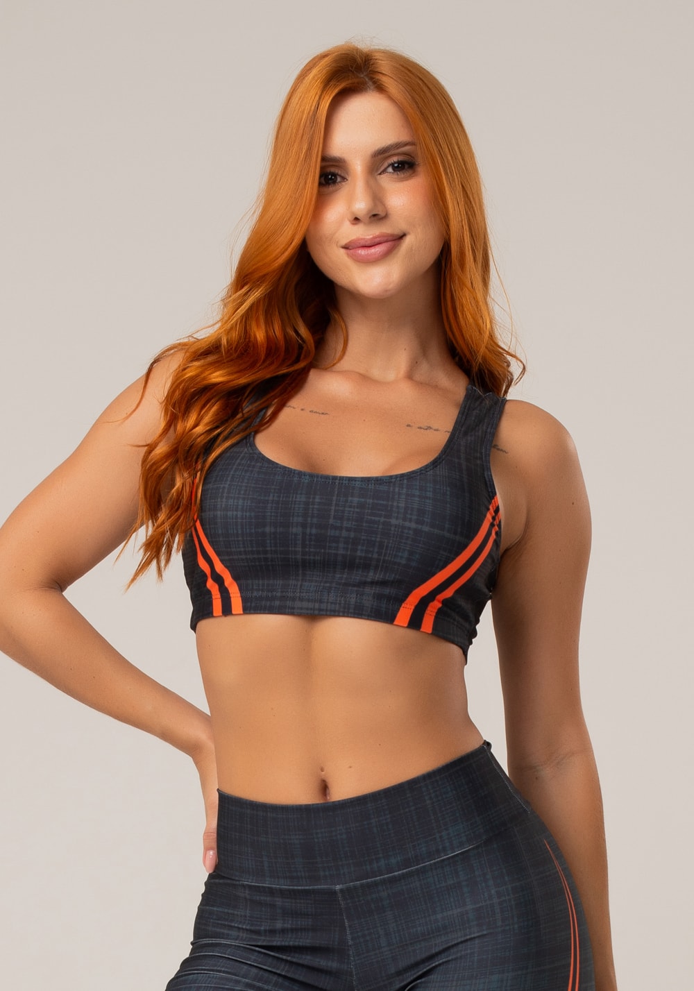 Top fitness feminino new printed estampado mix geo