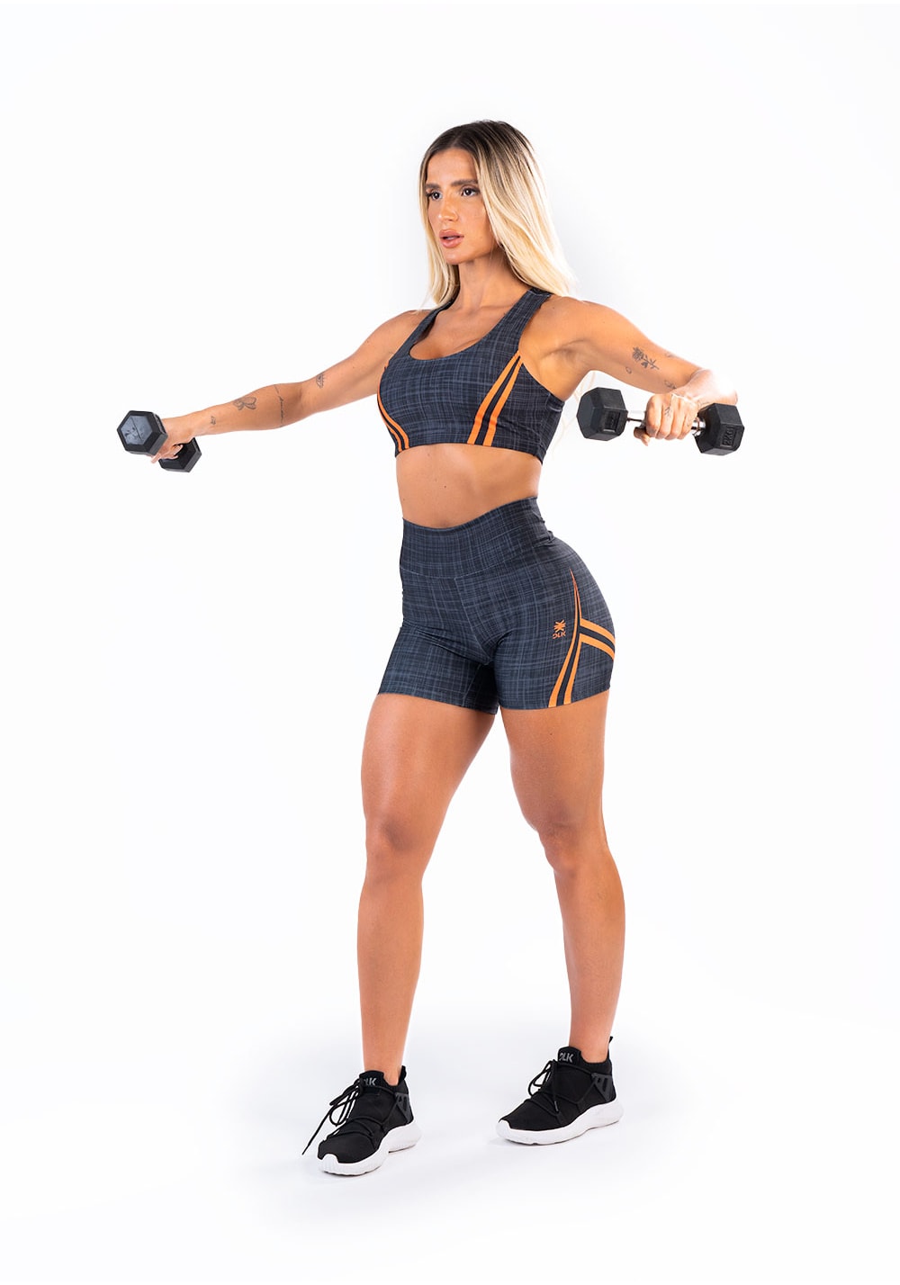Short fitness feminino new printed estampado mix geo