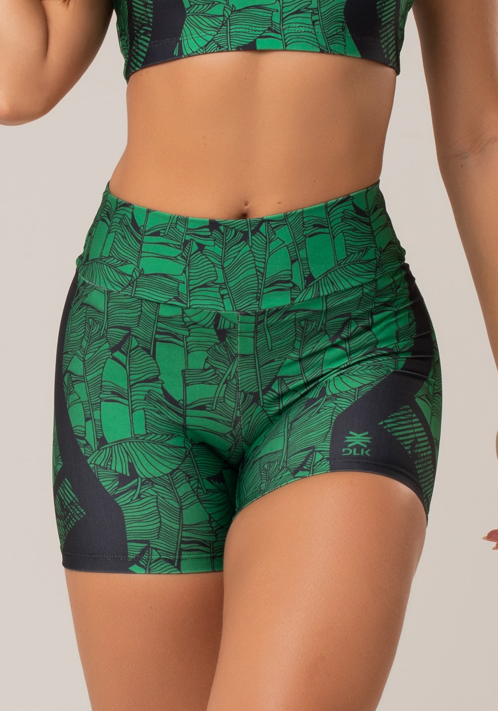 Short fitness feminino new printed estampado grass