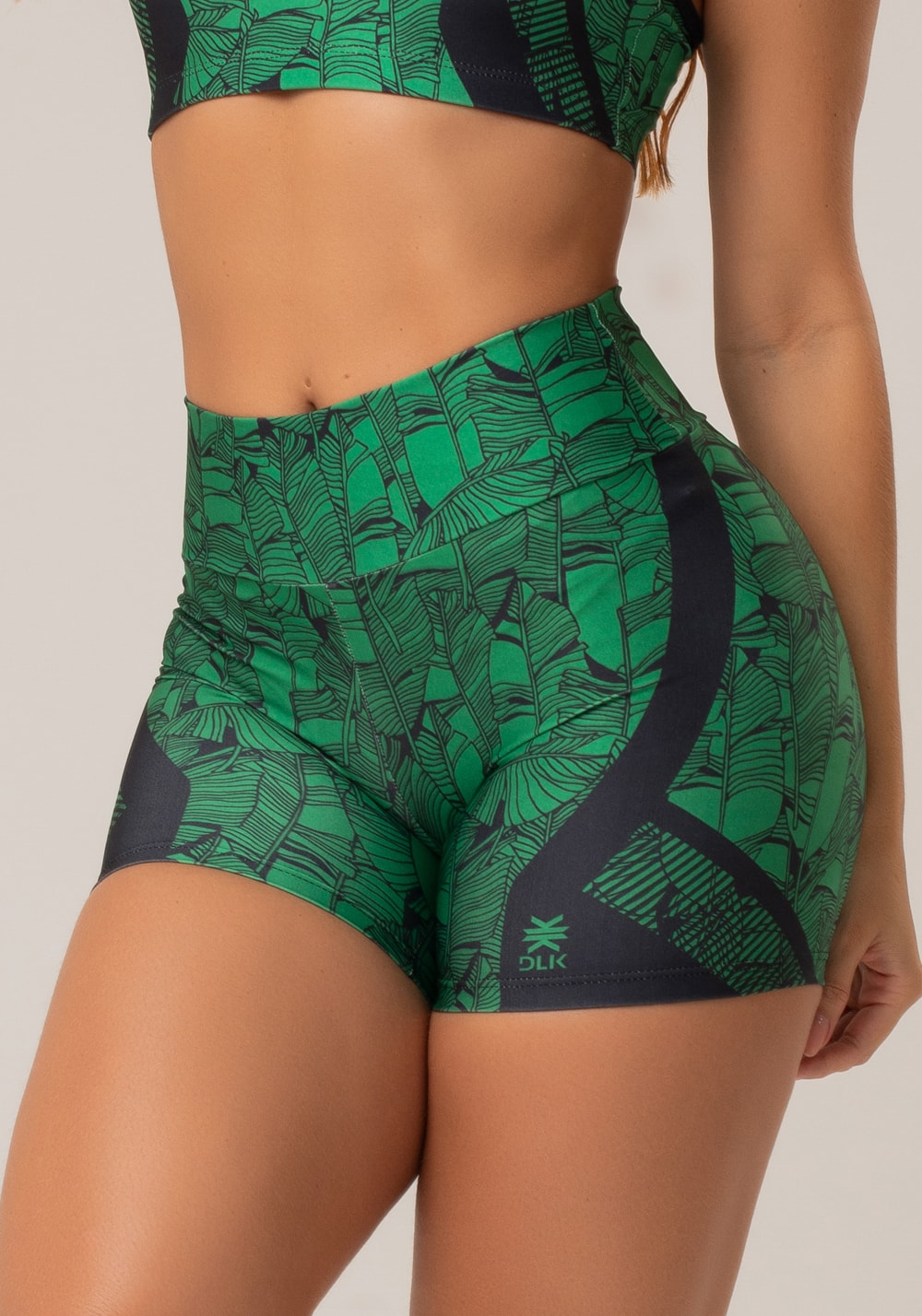 Short fitness feminino new printed estampado grass