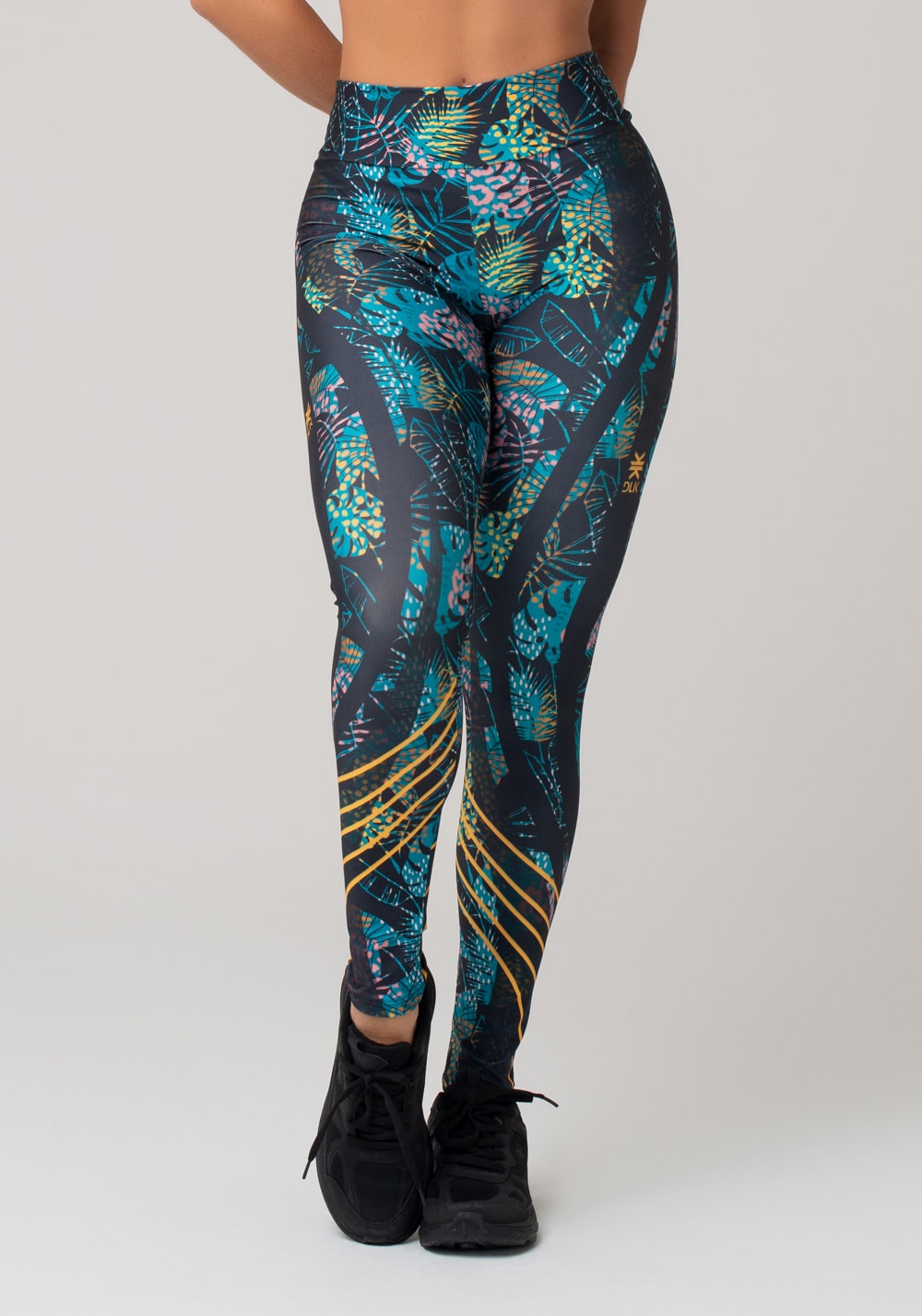 Legging fitness feminina new printed estampada folhagem onça