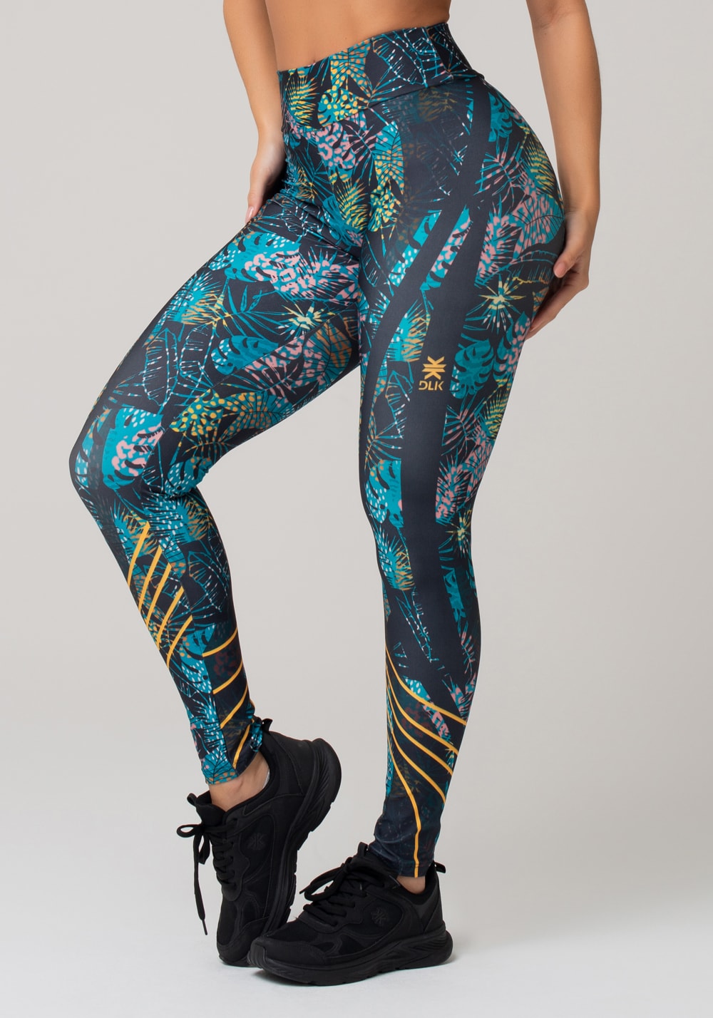 Legging fitness feminina new printed estampada folhagem onça