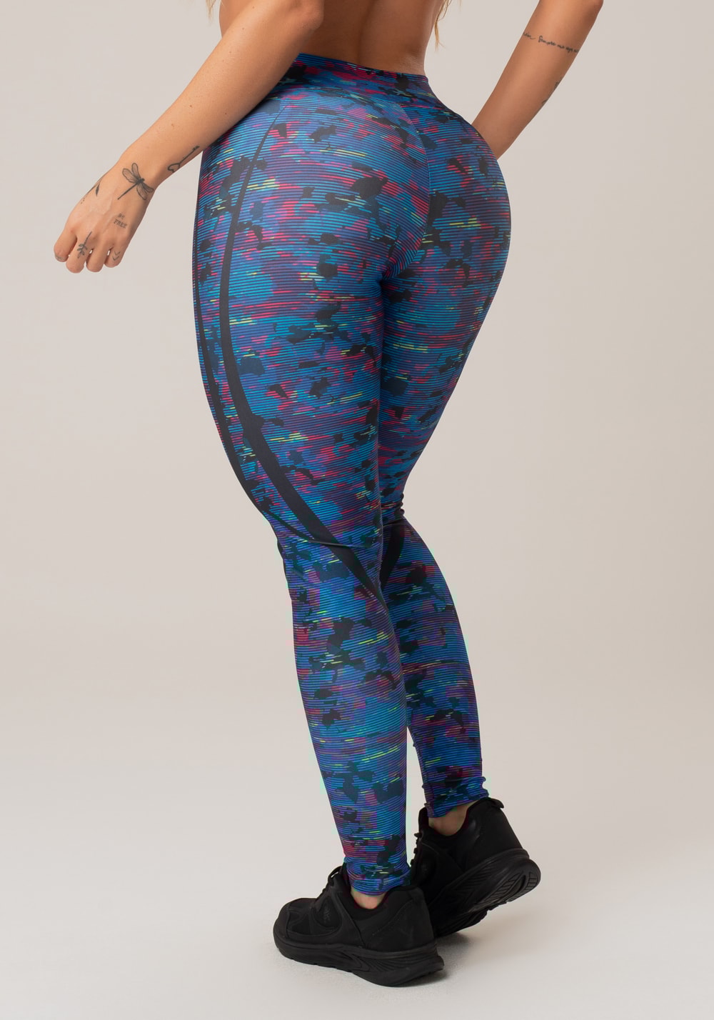 Legging fitness feminina new printed estampada abstrato royal