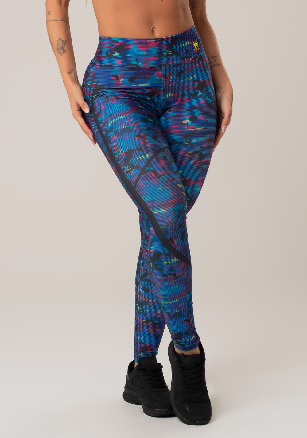 Legging fitness feminina new printed estampada abstrato royal