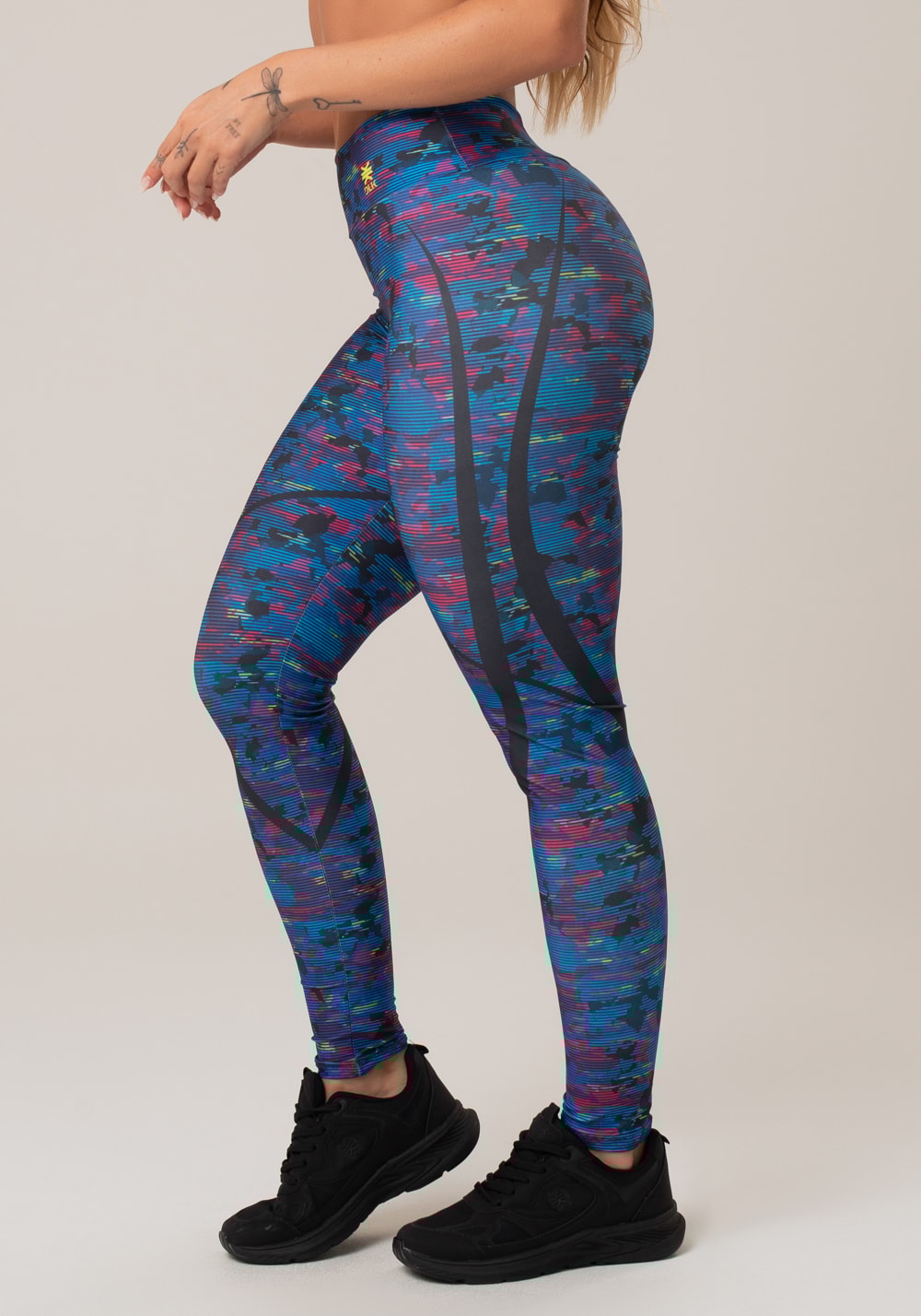 Legging fitness feminina new printed estampada abstrato royal