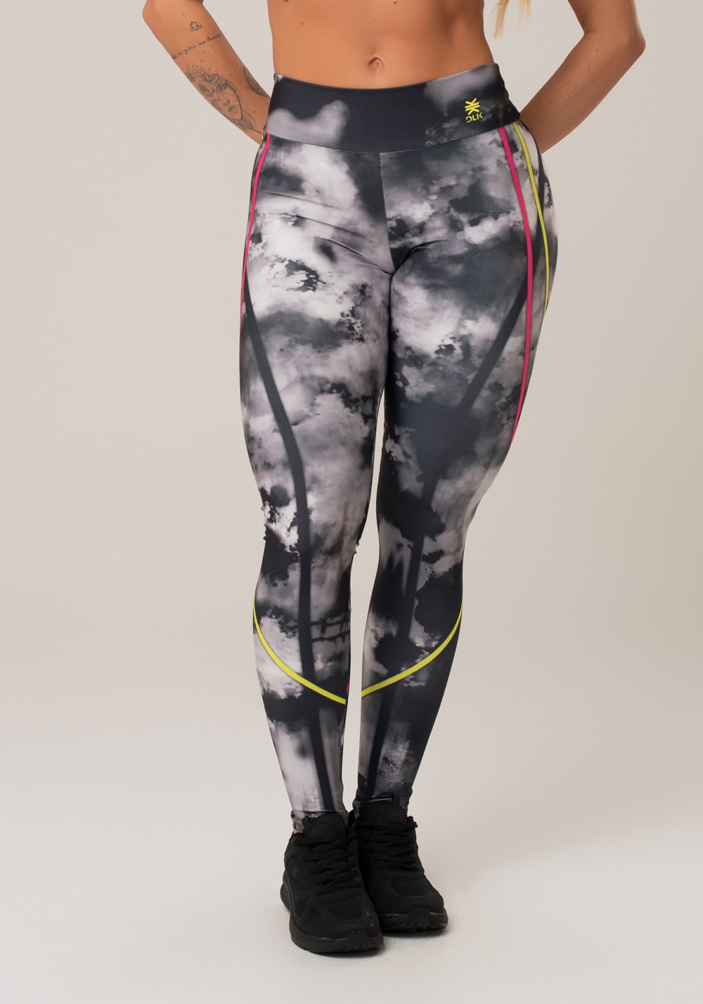 Legging fitness feminina new printed estampada fire black