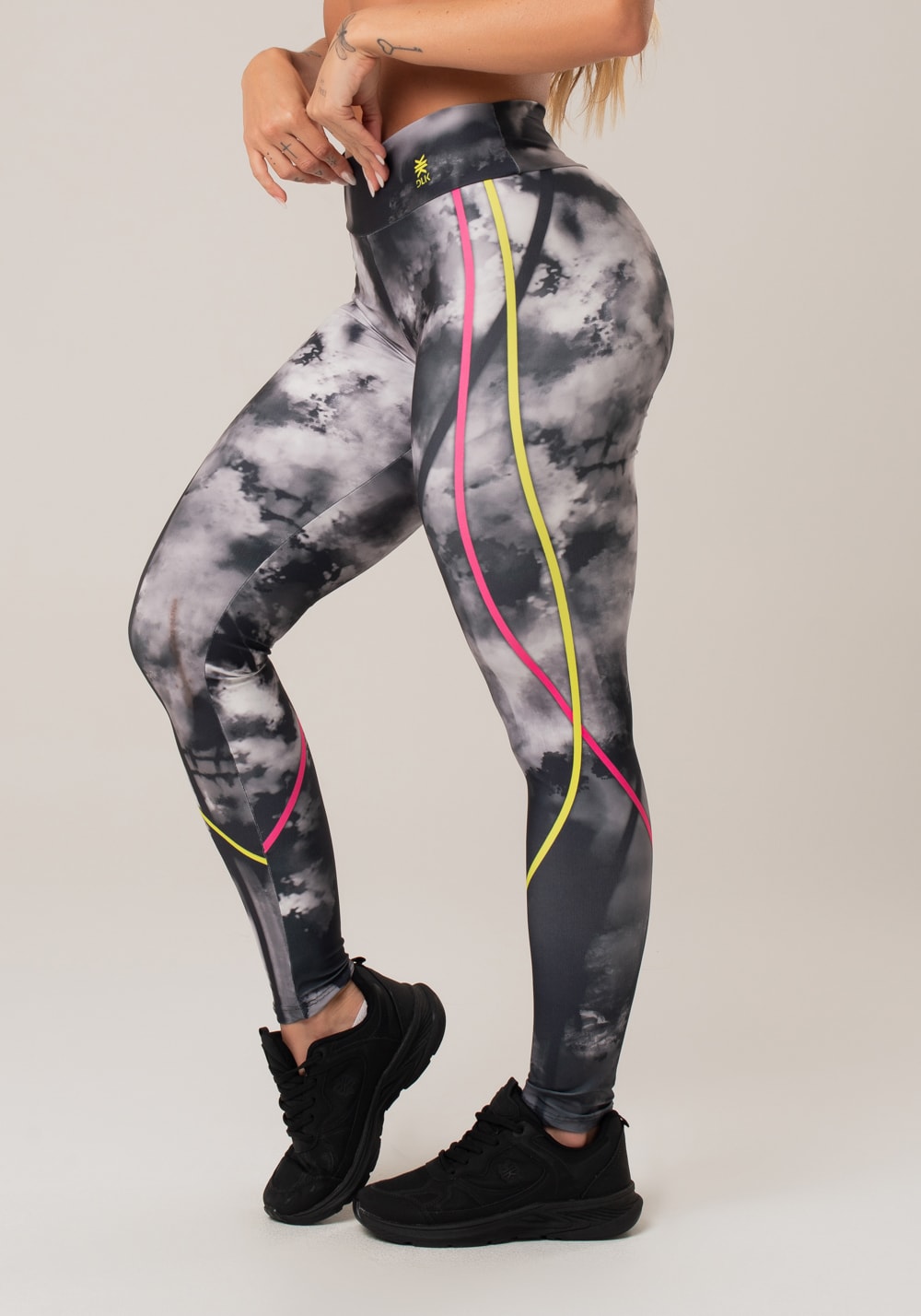 Legging fitness feminina new printed estampada fire black