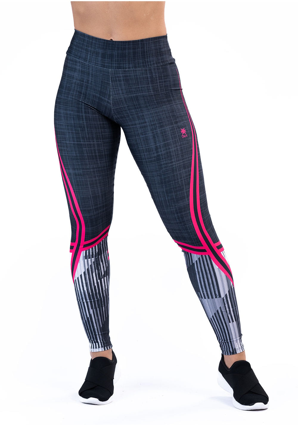 Legging fitness feminina new printed estampada mix geo pink