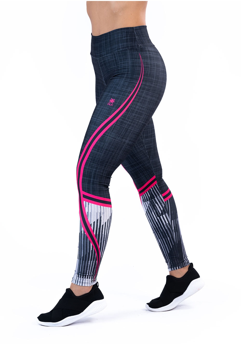 Legging fitness feminina new printed estampada mix geo pink