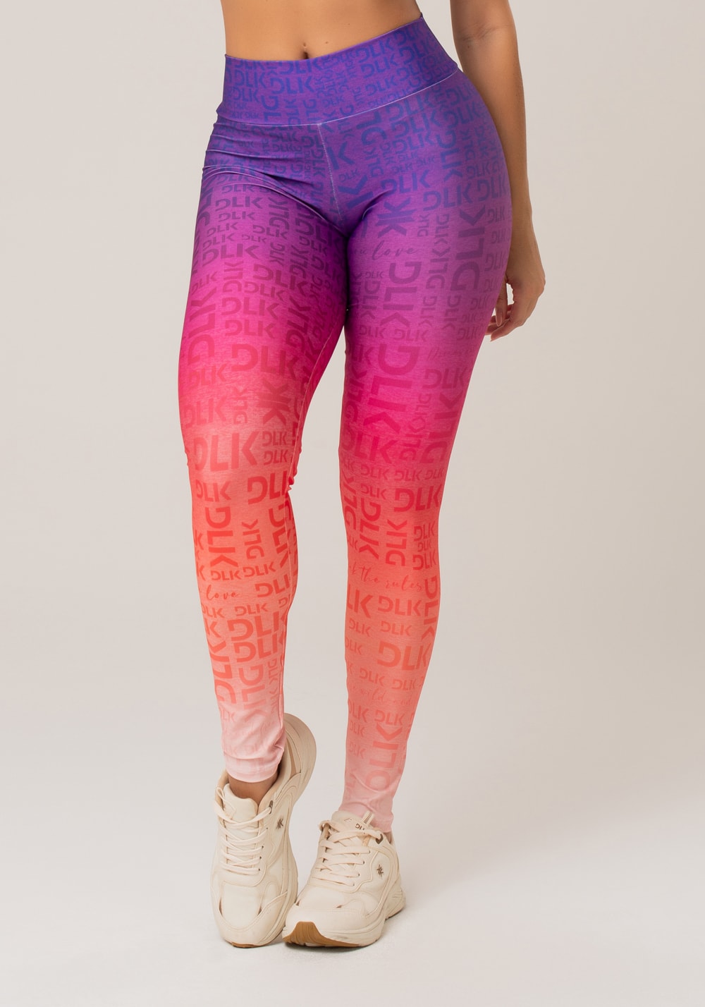 Legging fitness feminina new printed estampada degradê frases roxo