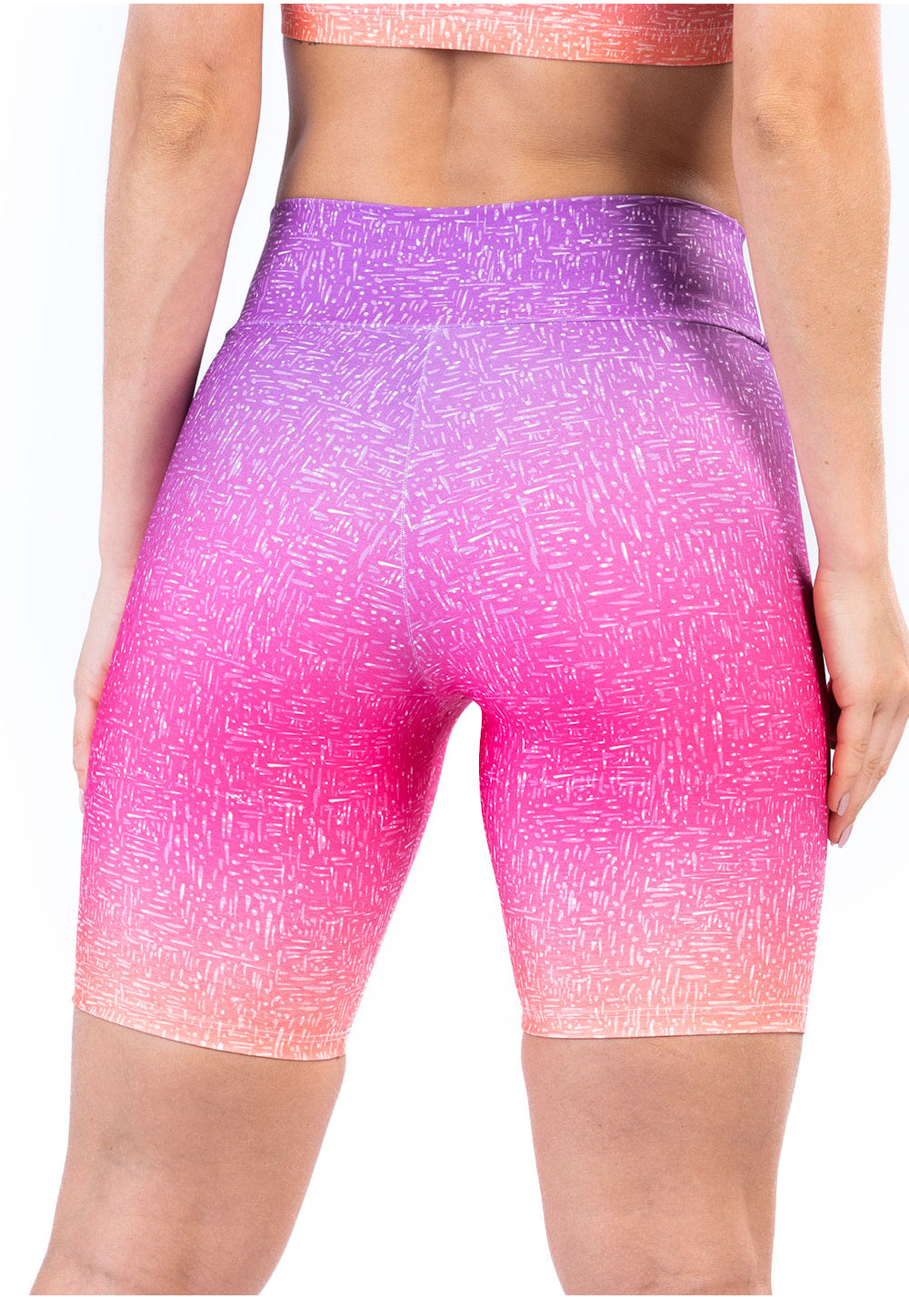 Bermuda fitness feminina new printed estampada degradê rosa