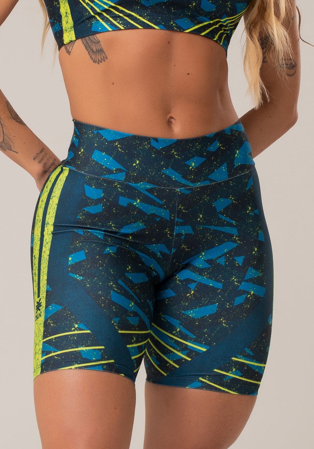 Bermuda fitness feminina new printed estampada abstrato
