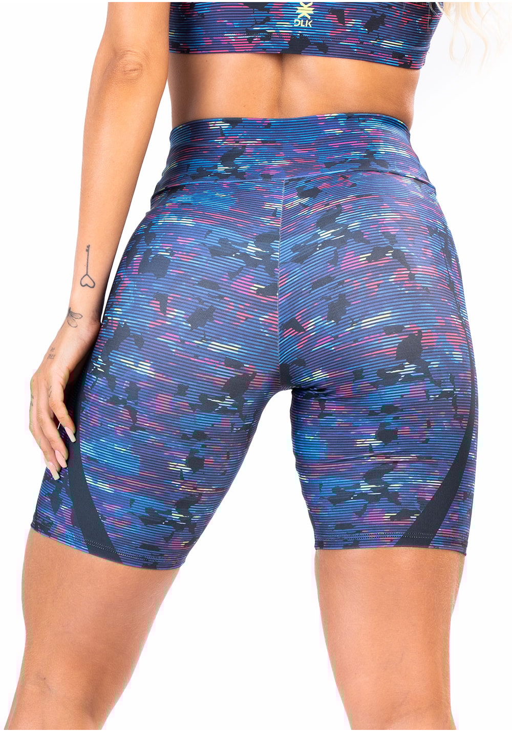 Bermuda fitness feminina new printed estampada abstrato royal