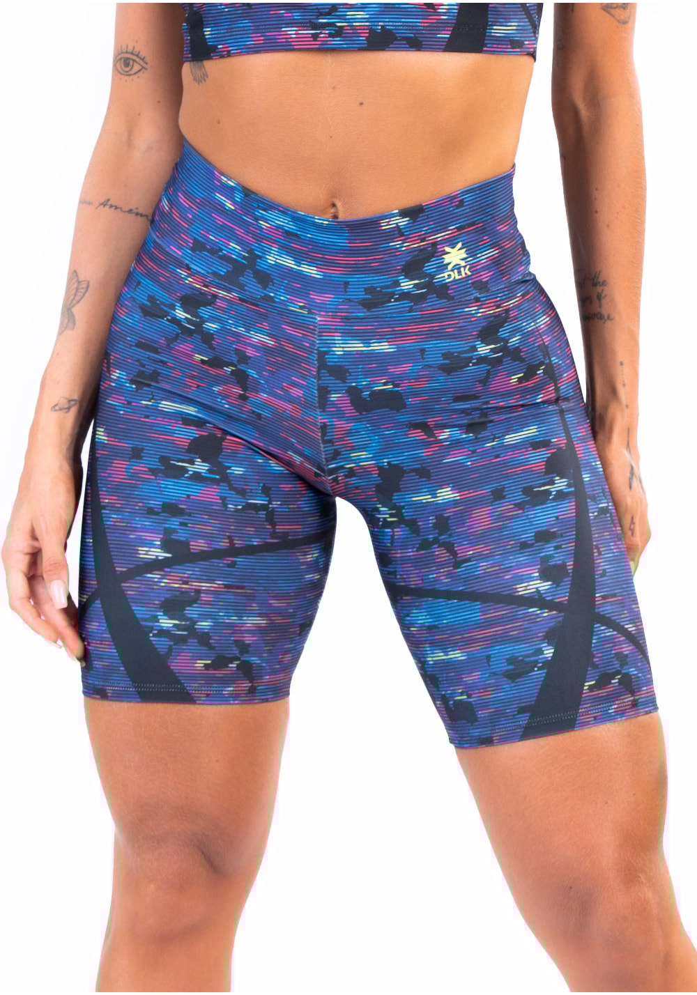 Bermuda fitness feminina new printed estampada abstrato royal