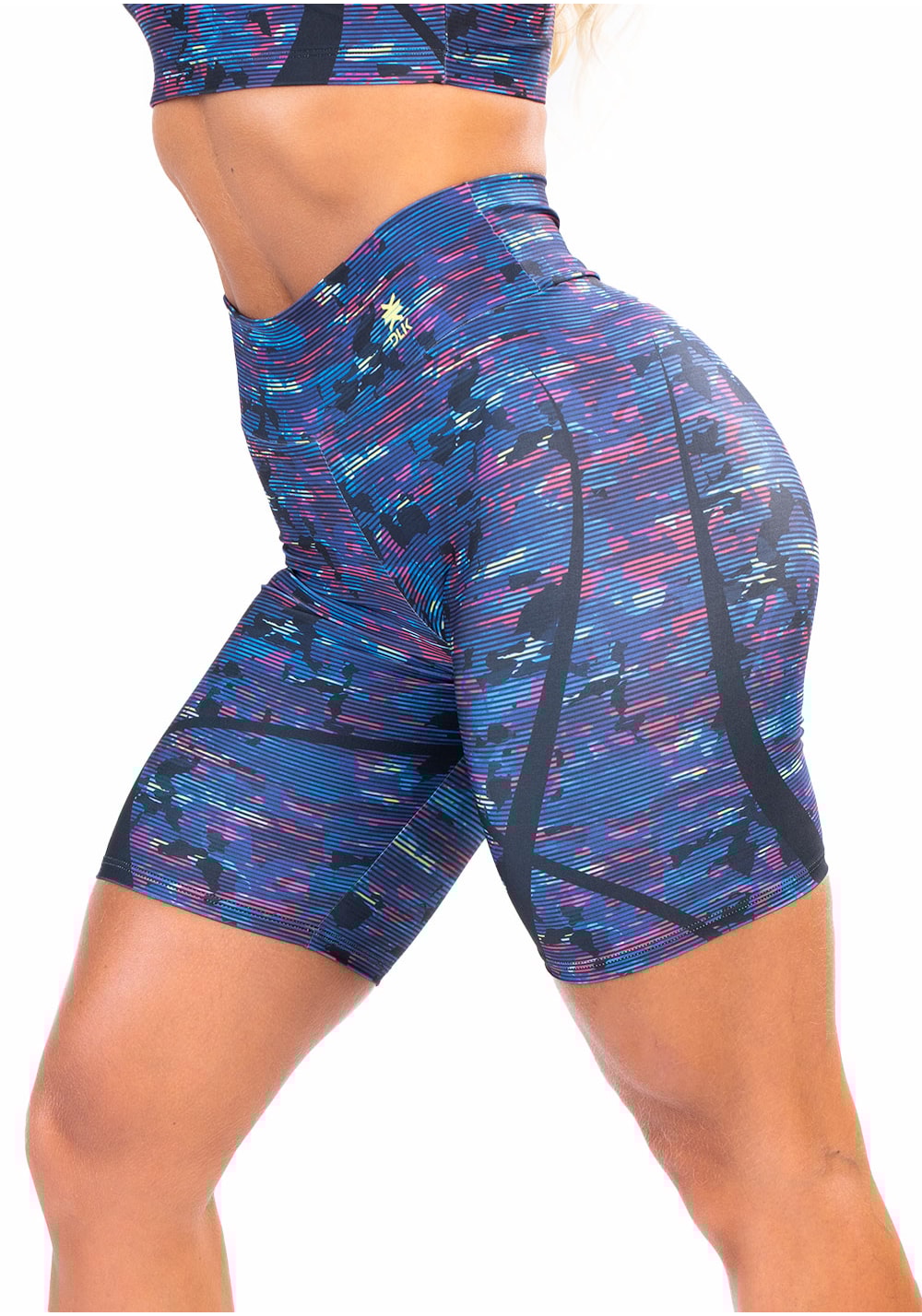 Bermuda fitness feminina new printed estampada abstrato royal