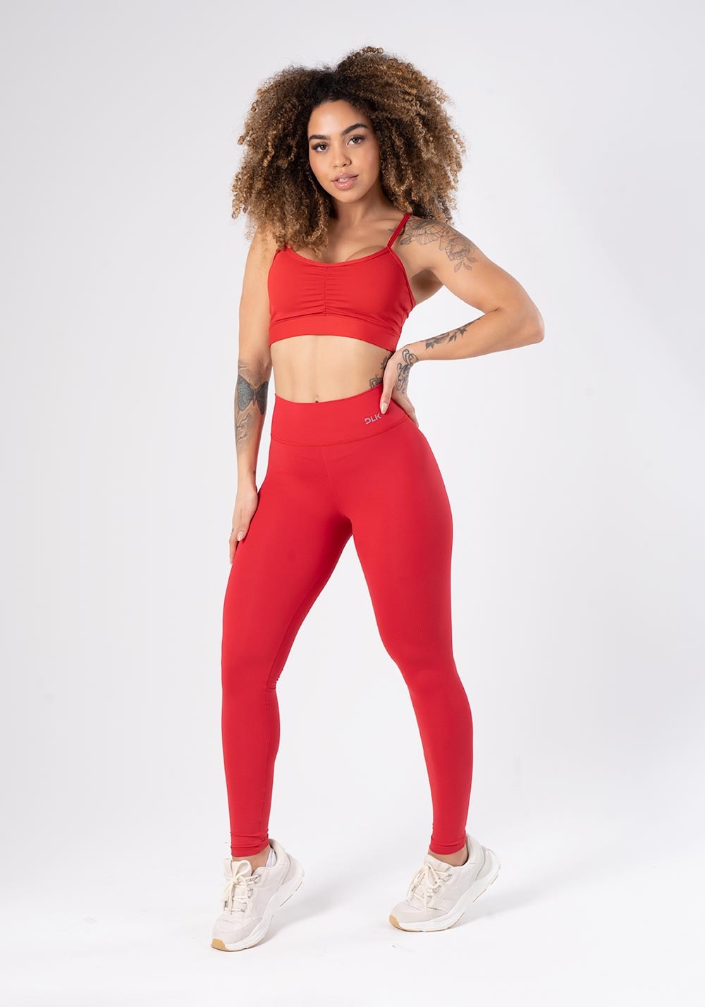 Calça legging vermelha básica