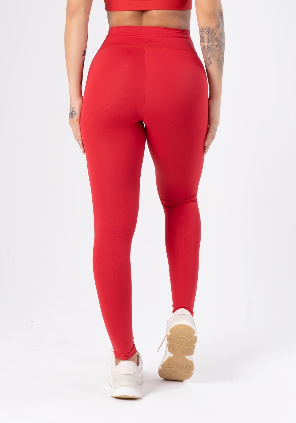 Calça legging vermelha básica