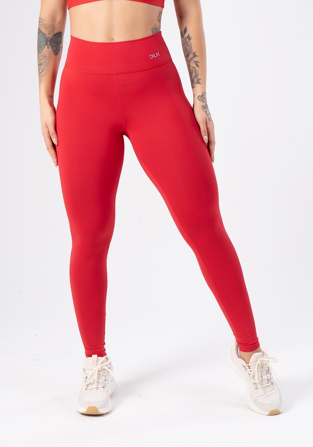 Calça legging vermelha básica