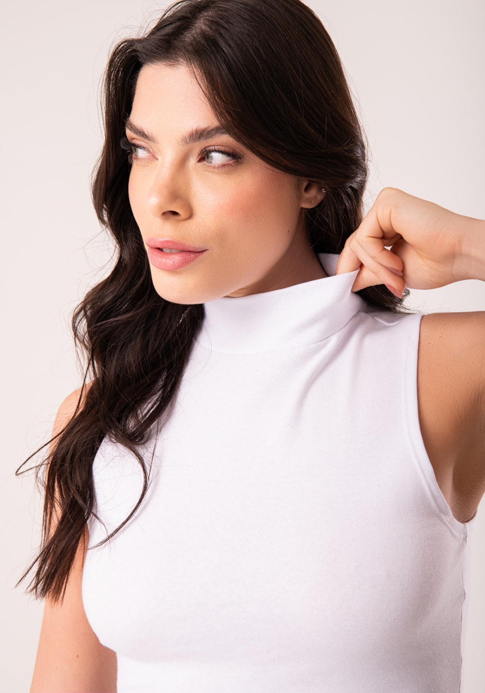 Cropped básico ribana branco