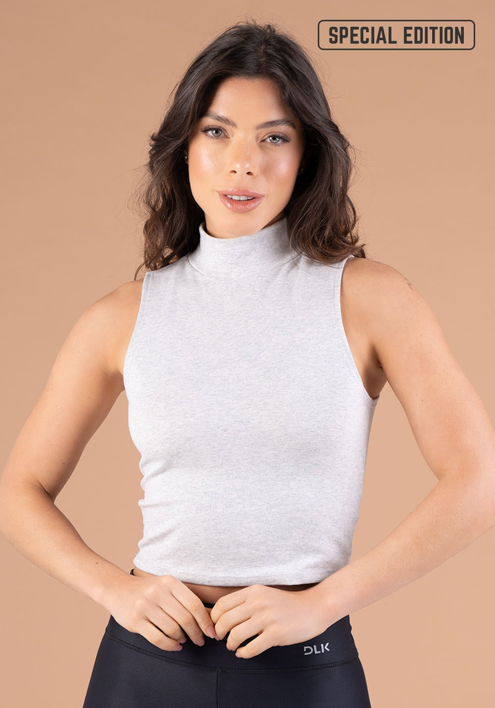 Cropped básico ribana mescla claro