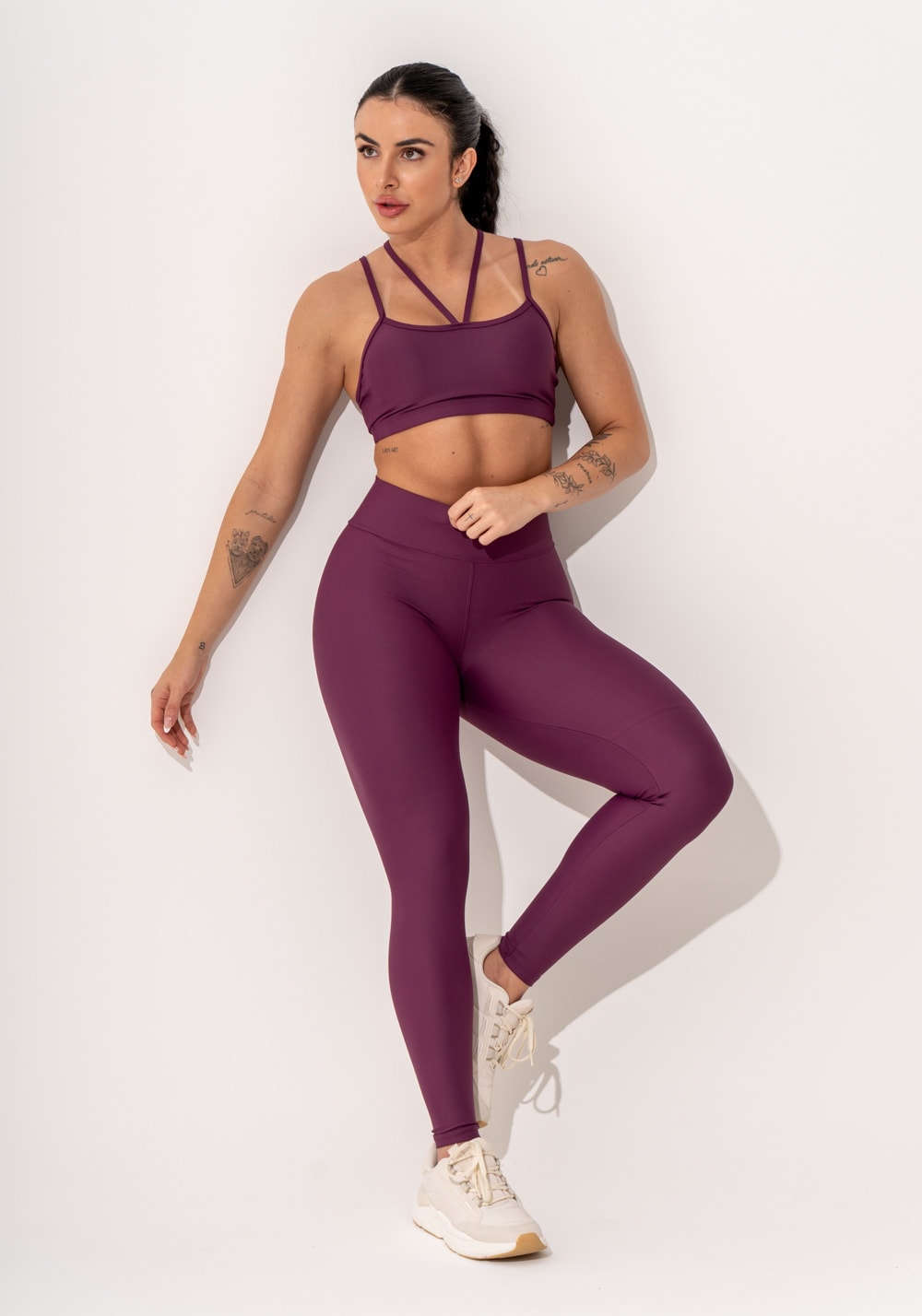 Top fitness feminino malbec com alças duplas intense