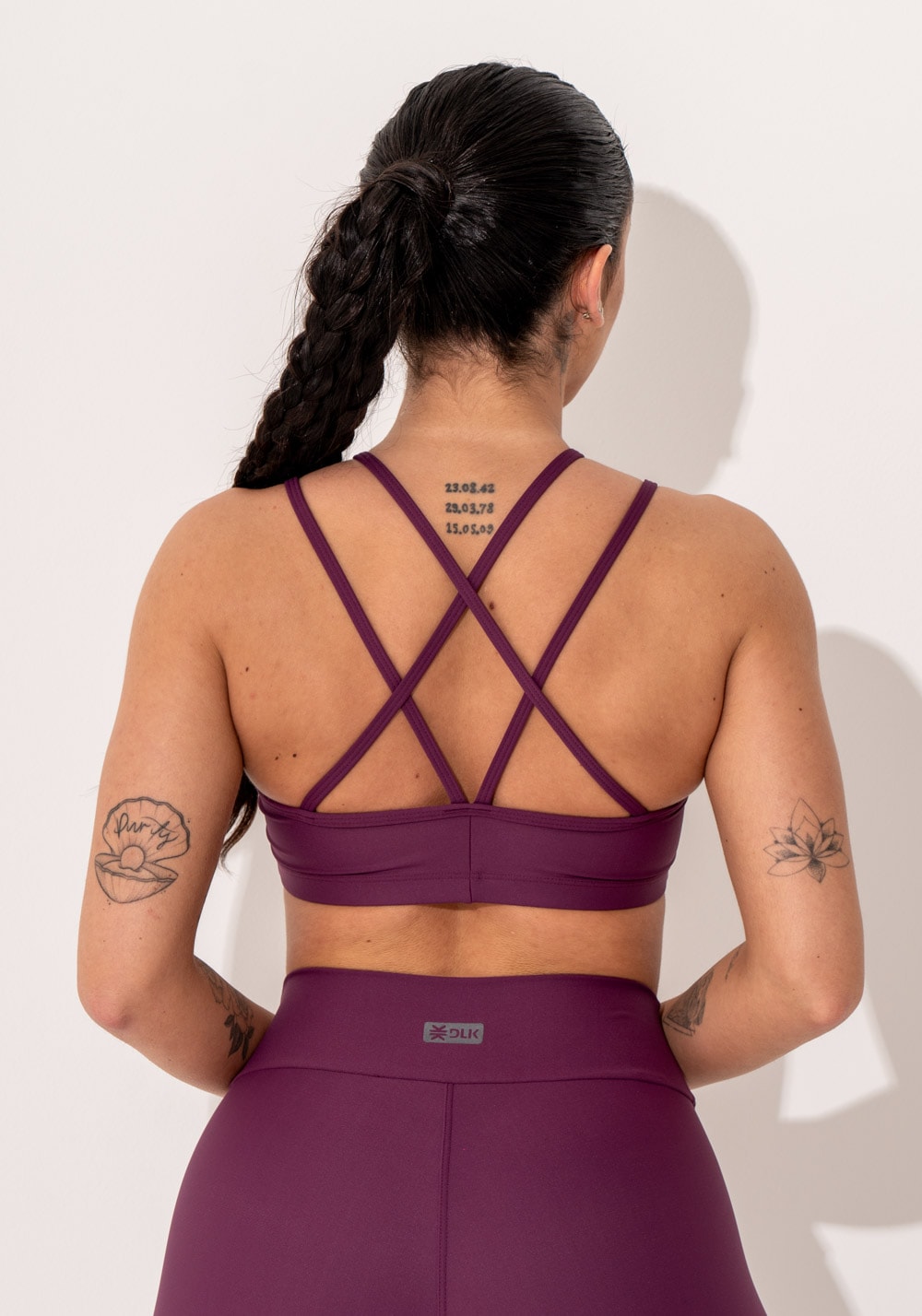 Top fitness feminino malbec com alças duplas intense