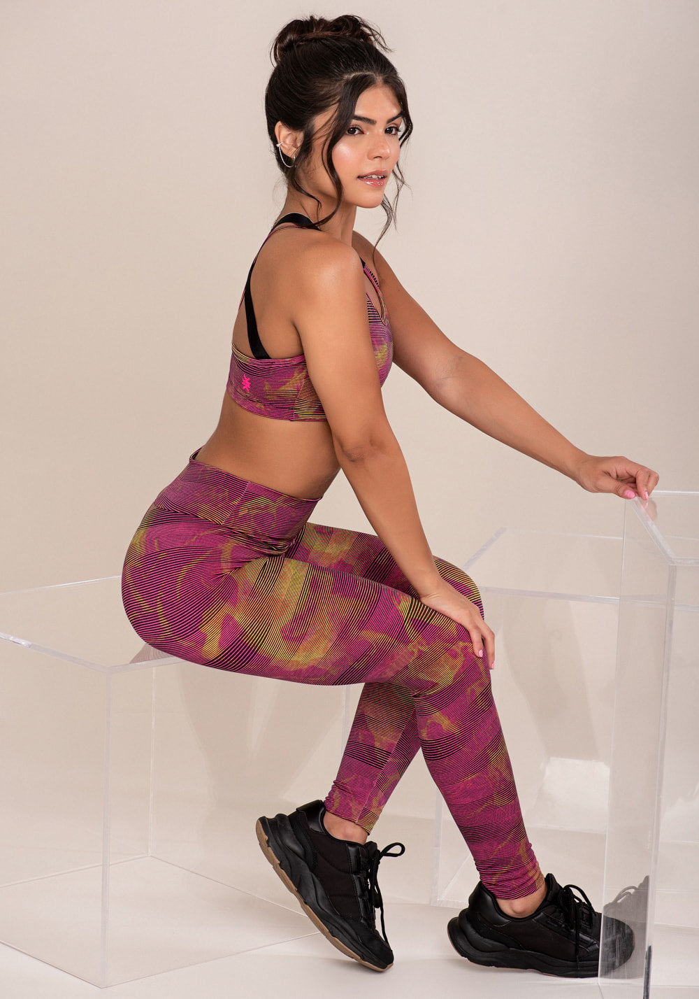 Legging fitness feminina euphoria estampa smoke lines