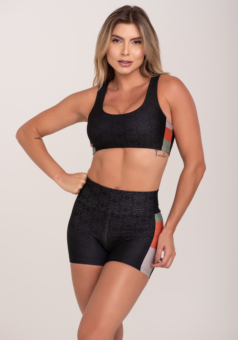 Top fitness feminino estampado motivation preto printed