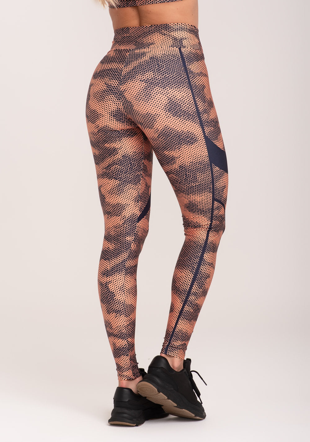 Legging fitness feminina estampada racing laranja printed