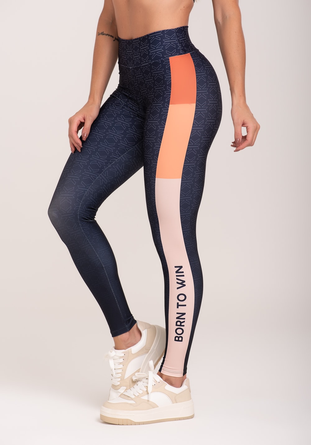 Legging fitness feminina estampada motivation azul printed