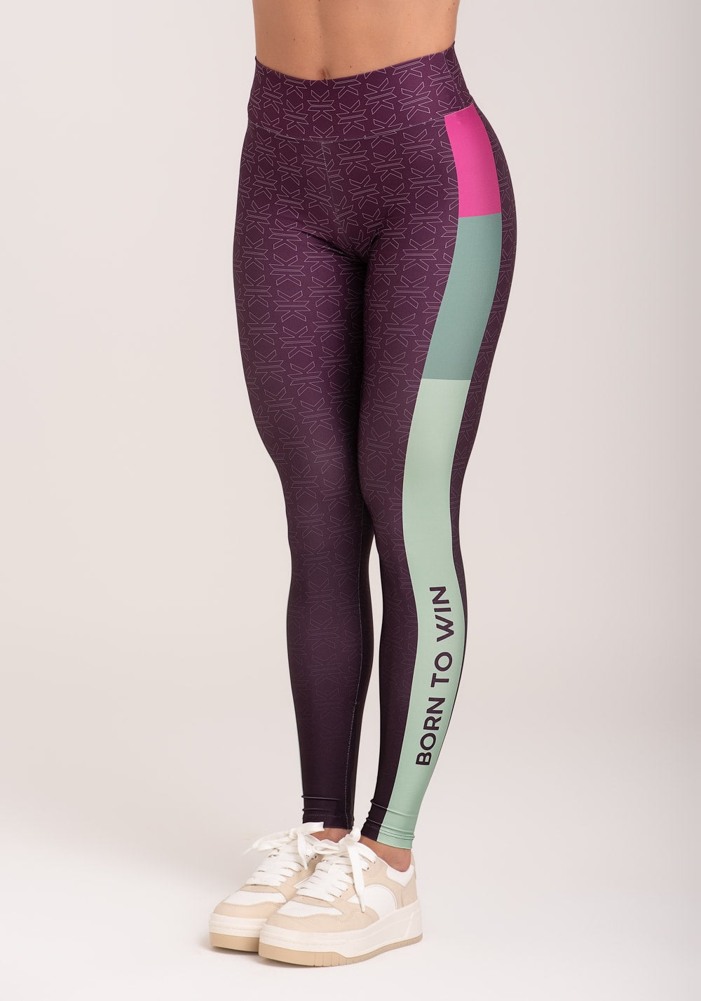 Legging fitness feminina estampada motivation roxo printed