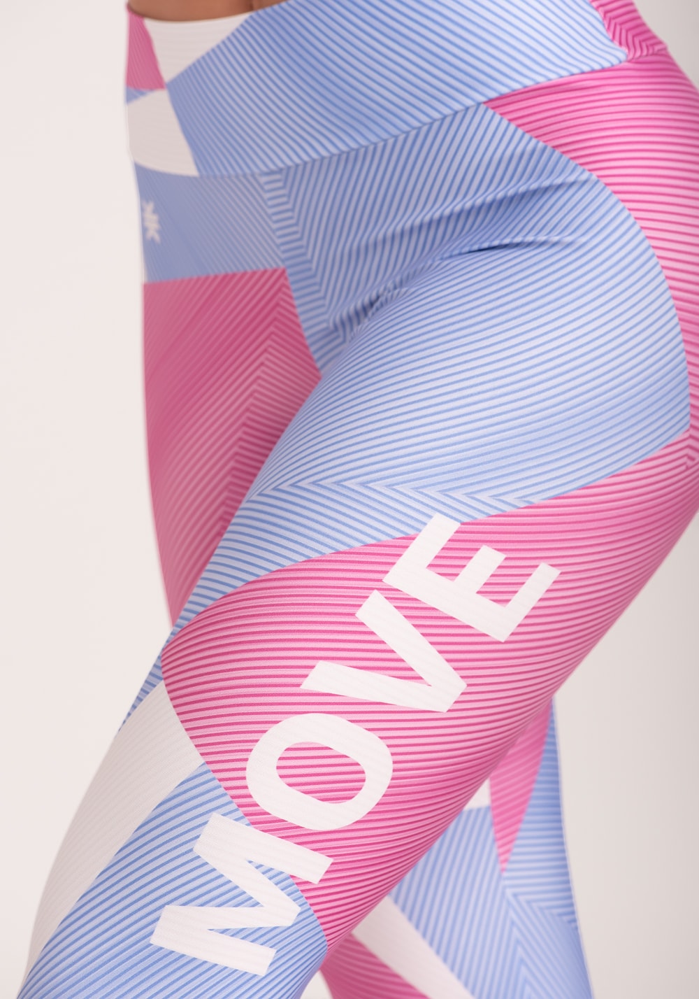 Legging fitness feminina estampada strip rosa printed