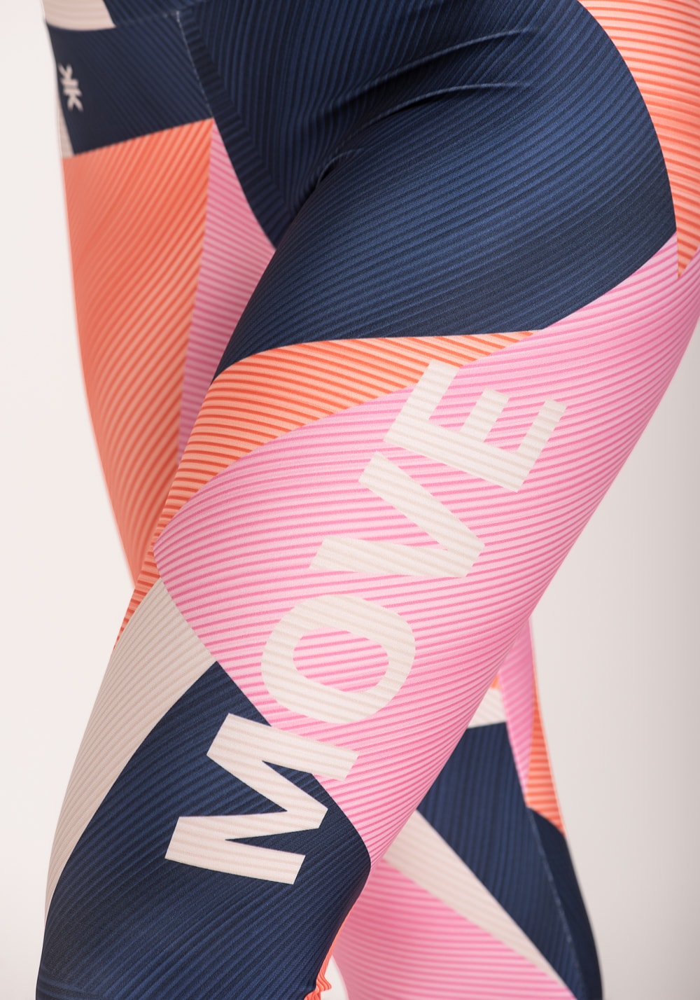 Legging fitness feminina estampada strip azul printed