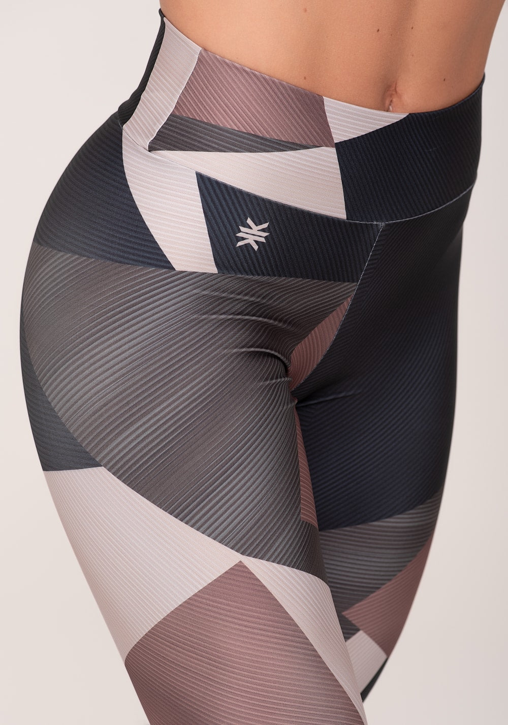 Legging fitness feminina estampada strip marrom printed