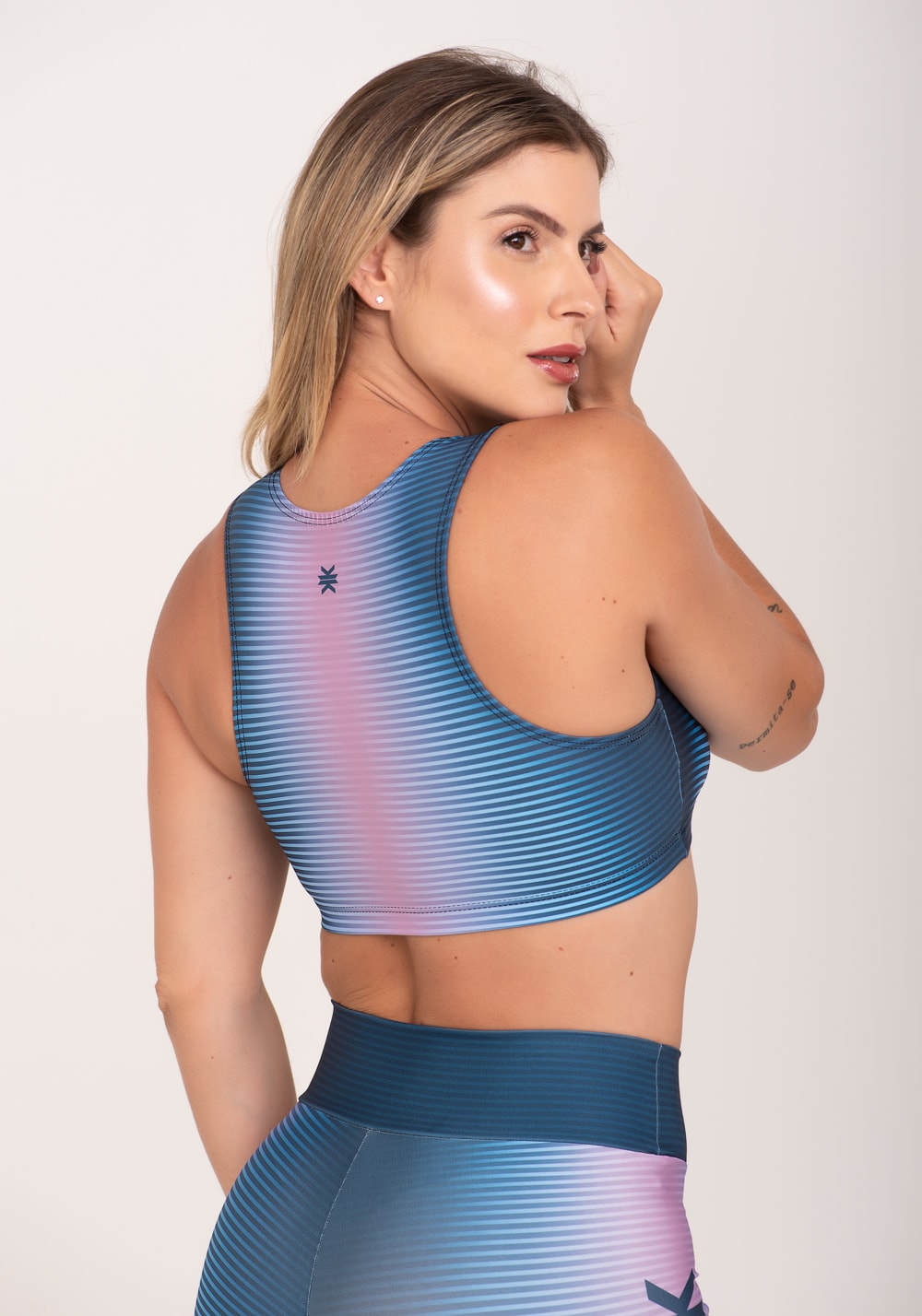 Top fitness feminino estampado win lilás printed
