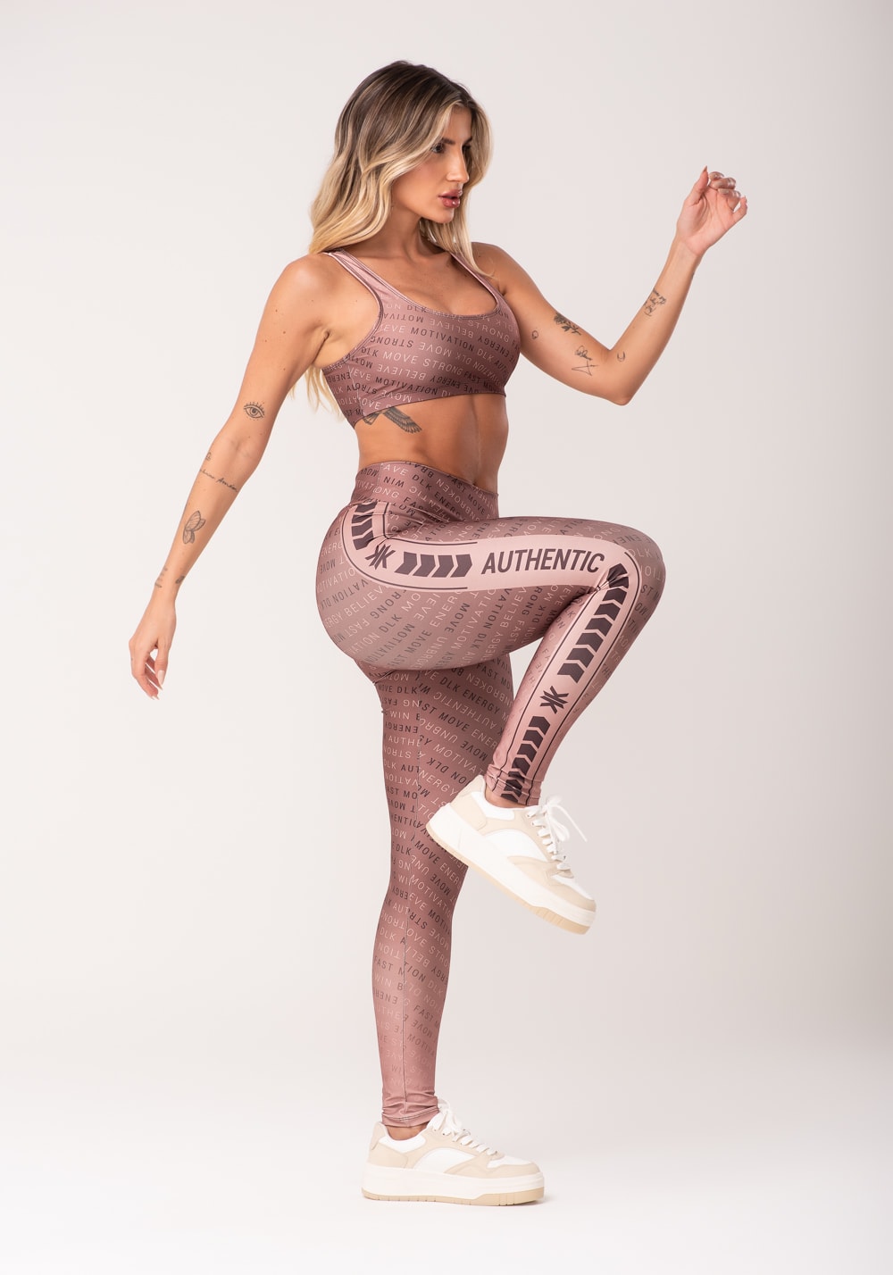 Legging fitness feminina estampada authentic marrom printed